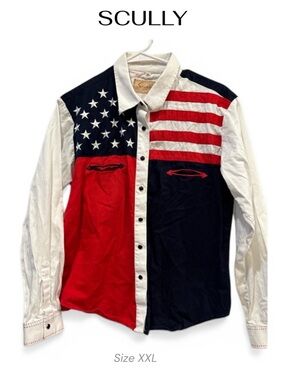 Scully American Flag Button Down Shirt